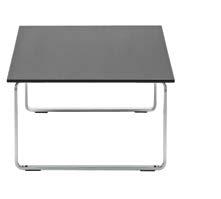 Top or edge optionally stained Table 5491/0 Flat steel sled-base frame, shiny chrome finish, table top thickness 20 mm, table top HPL or oak veneer,  Top or edge