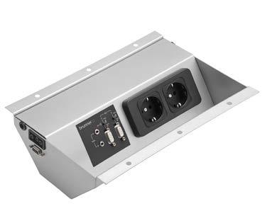 Content System for easy media integration suitable for Brunner cable lids E1080, E1081, E1082 Metal box with plugs for electrification suitable for Brunner cable lids E1080 E1082 Brunner Metal Box,