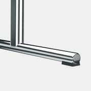 horizontal position 2955 T-leg frame with single column, oval steel tube frame, chromed, table top surface HPL or beech veneer, various edges, optionally