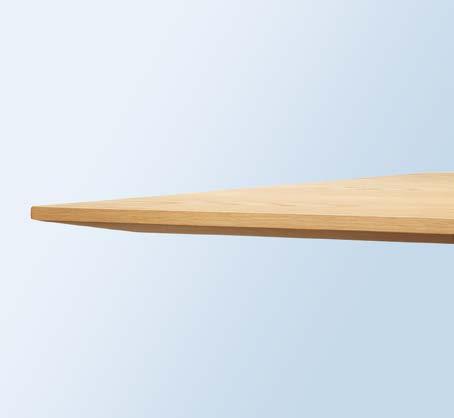 12 C Eck- Aufsicht HPL 0,8 mm MDF 75 C Eck-Aufsicht C Eck-Aufsicht High-quality bevelled edge, filigree side view, MDF table top For high quality conference rooms.