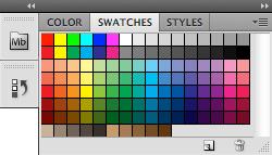 Color, Swatches, Style The Color palette (Figure 4) displays the current foreground and background colors and RGB values for these colors.