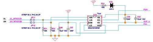 Schematics Hints Three driving circuits for the 6 x low voltage MOSFETS Over-current circuit management