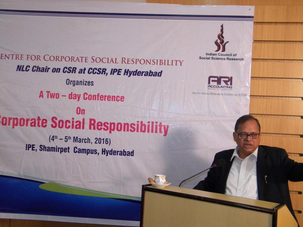 Distinguished Lecture on Strategizing CSR for Sustainable Business, by Mr. Deepak Kumar Hota, Director (HR), BEML.