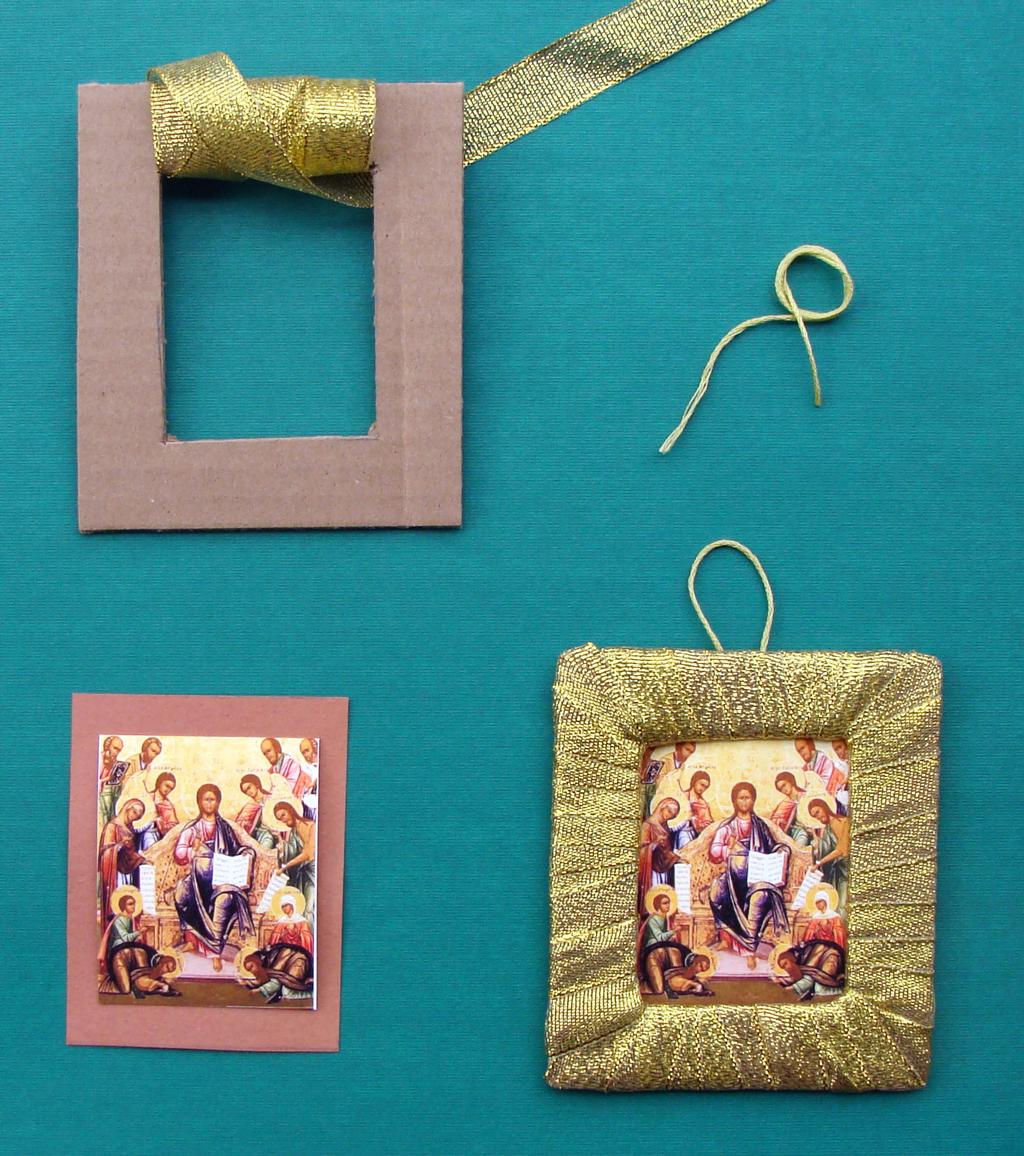 RIBBON-FRAMED ICON Materials Cardboard (used cardboard postal boxes work well).