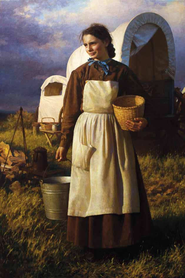 Girl on Oregon Trail, oil on canvas, 32 x 28 Wu shares, The Oregon Trail is one of my