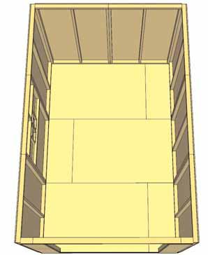 25. When all walls are attached together, check alignment with the floor.