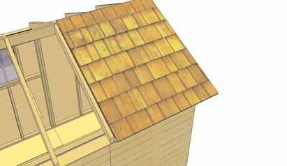 Roof Plywood flush with rafter end. 48.