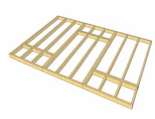 Attach each large and small floor joist frame together with