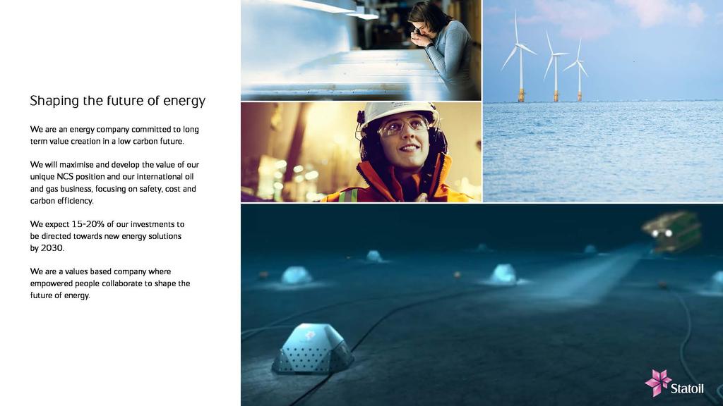 TECHNOLOGY TO SHAPE THE FUTURE OF ENERGY We are an energy company committed to long