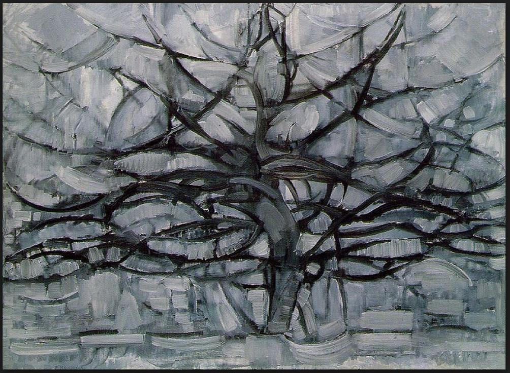 The Gray Tree was painted in 1912 by Piet Mondrian.