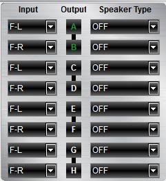 3 CHANNEL MATRIX Configuration of in- and outputs Input Assignment of the corresponding input channel to the respective output A H.
