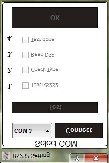 Now it is possible to select the correct COM port at the Select COM window.