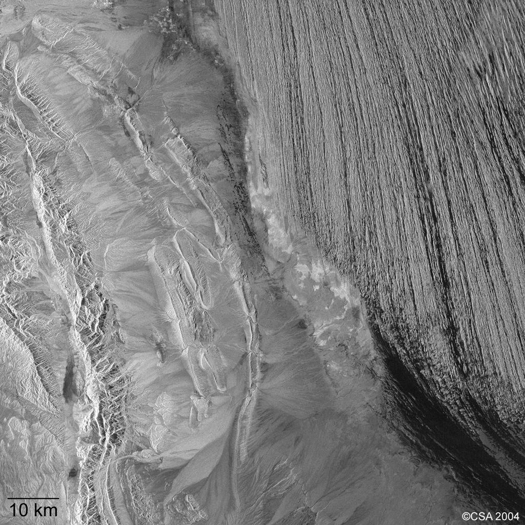 Geomorphology Radarsat Standard image of Dasht-E-Lut Desert, Iran.