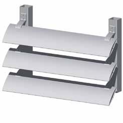 Angle: 15, 30, 45, 60. Solution for single-piece or multi-part blades. 14 Aluminium block and flange principle. Horizontal and vertical blades. Steel, aluminium or wood primary loadbearing structure.