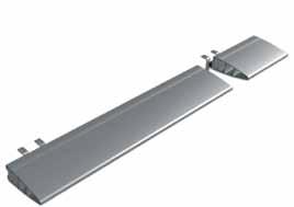 Continuous horizontal fixed blades.