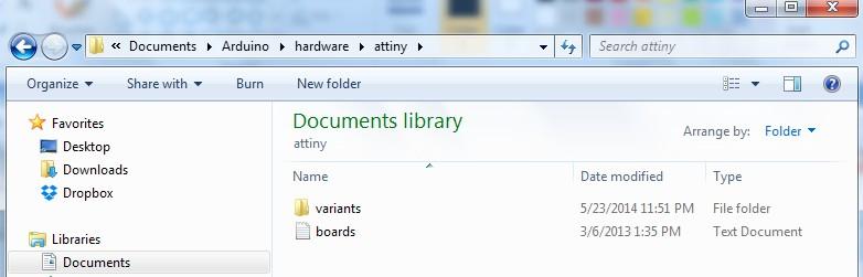 interiorul folderului attiny vei gasi un alt fisier boards.txt si un folder variants. 7.