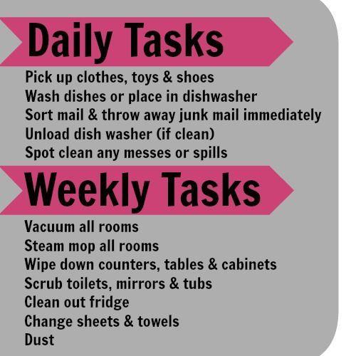 Daily Tasks tips 1) Calendars are a great and simple way to help with your daily tasks. You can personalize them anyway you want.
