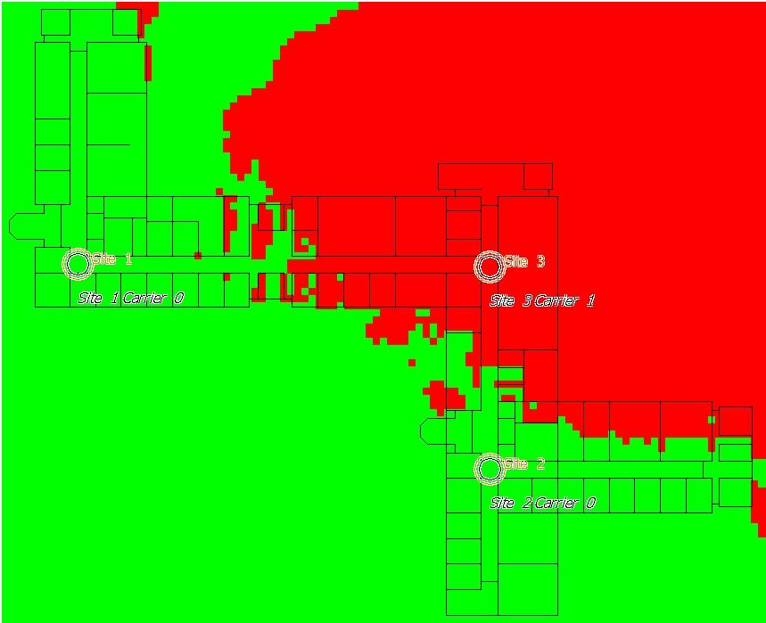 LTE Planning in WinProp 13 Figure 13: Best Server map for indoor network Figures 14 shows the RSRP map (reference signal received power) and figure 15 the max. SNIR map for the cell assignment.