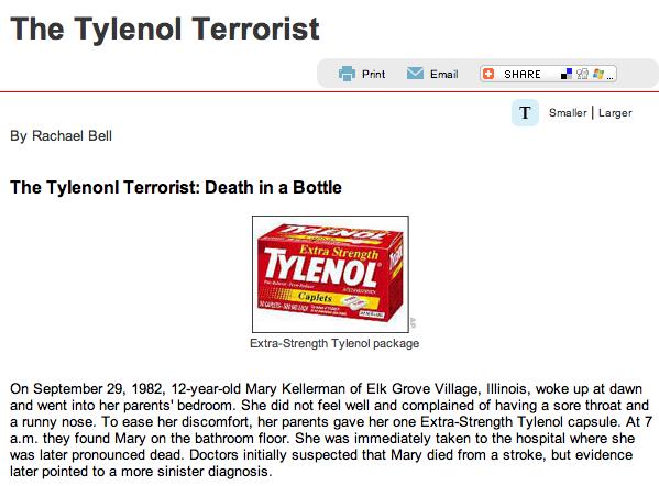 The Tylenol Scare of 1982