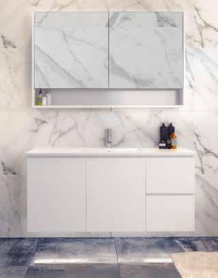 $1,518 White Gloss Cabinet Canvas Mist Meganite Solid Surface