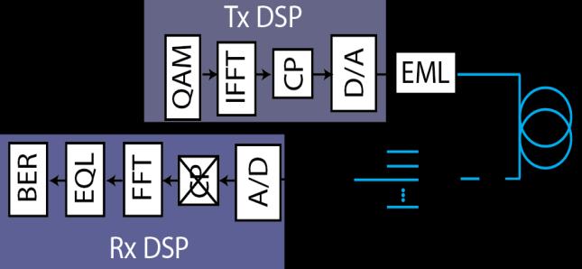 50Gb/s DMT modulation 50G logic +DSP 50G Discrete Multitone Modulation using 10G optics 10G APD BMR 10G