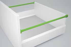 Railings, separation tubes and flaps Steel railing bars in epoxy finish for perfect volume management and strong construction Benefits for the industry Seven dimensions adapted to each drawer depth