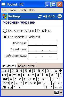 Chapter 4: MeshTray 9 Select the Use specific IP Address radio button to set a static IP Address for the MOTOMESH Card Note that the default will be set to Use server-assigned IP address Figure 4-9