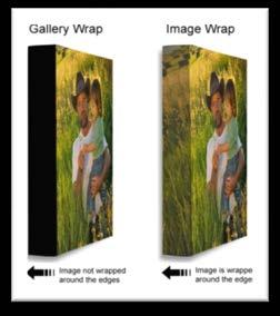 If you are bringing in a non-framed canvas print we ask that you have black gallery wrap or image wrapped edges.