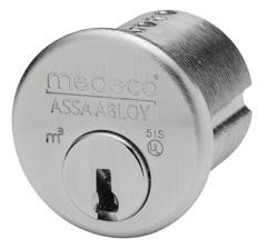 54 Rim & Mortise Cylinders Rim & Mortise Cylinders Medeco Rim and Mortise cylinders provide patented key control and the Medeco 3 version provides UL437 Physical Security in adaptable retrofit