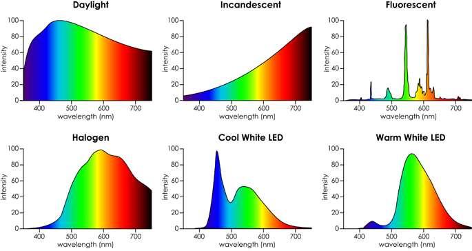 Spectral Distribution of Light Sources Most