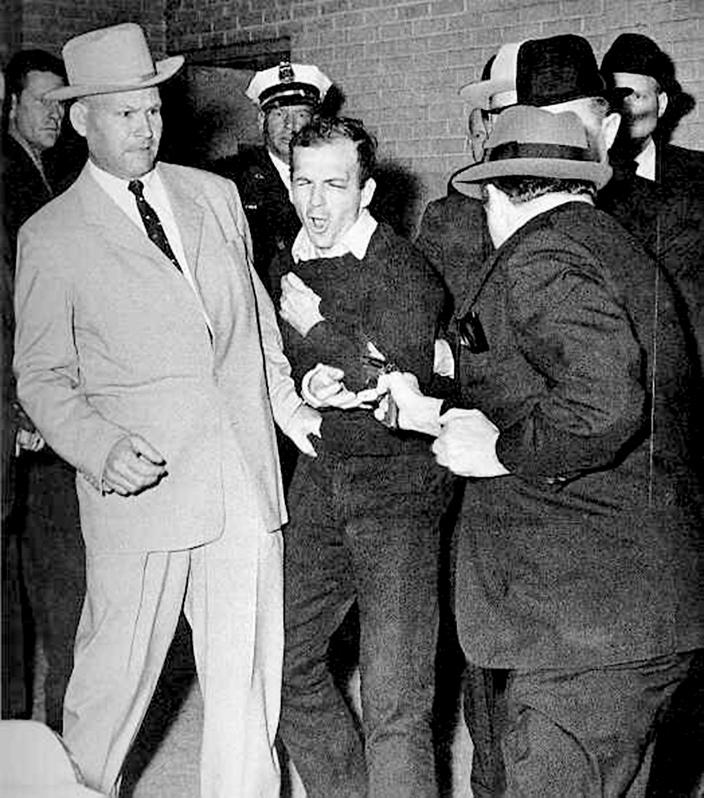 6.08 Research: The Assassins: Oswald and Ruby : Jack Ruby, shown shooting Lee Oswald at 11:21 a.m.