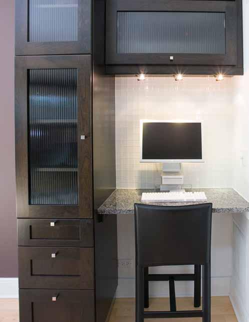 In addition to kitchen and bath cabinetry, we customize libraries, studies,