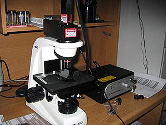At left is a Raman Microscope made by the Enwave company and owned by the ISG.