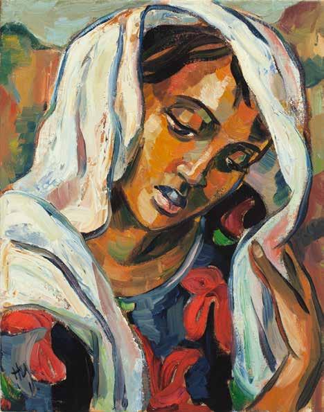 Pondering 2011 60 x 45 cm 2002 Travels to Mozambique, Malawi and Zambia to collect reference material for paintings.