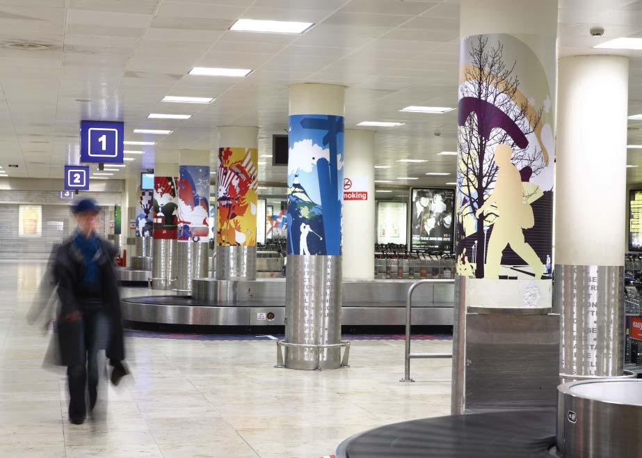 client: Liverpool John Lennon Airport - baggage reclaim challenge As part of the tourist-led airport enhancements at Liverpool John Lennon Airport, we were briefed to look at the baggage reclaim area.