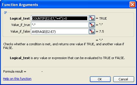 operaţiile specificate în câmpul Value_if_True (condiţia este adevărată) sau ignoră operaţiile din câmpul de mai sus şi execută direct funcţia sau formula scrisă în câmpul Value_if_false (condiţia