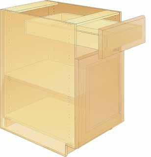 tops and bottoms of Wall cabinets 5 Full-width stretchers, front and rear, provide solid support and mounting surface for counter tops 6 Toe-space blocking, front and rear, for strength and optional,