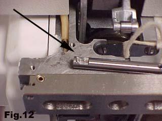 Before inserting the driving shaft back down through the top of the head, notice that the bottom end has a flat side. (Fig.