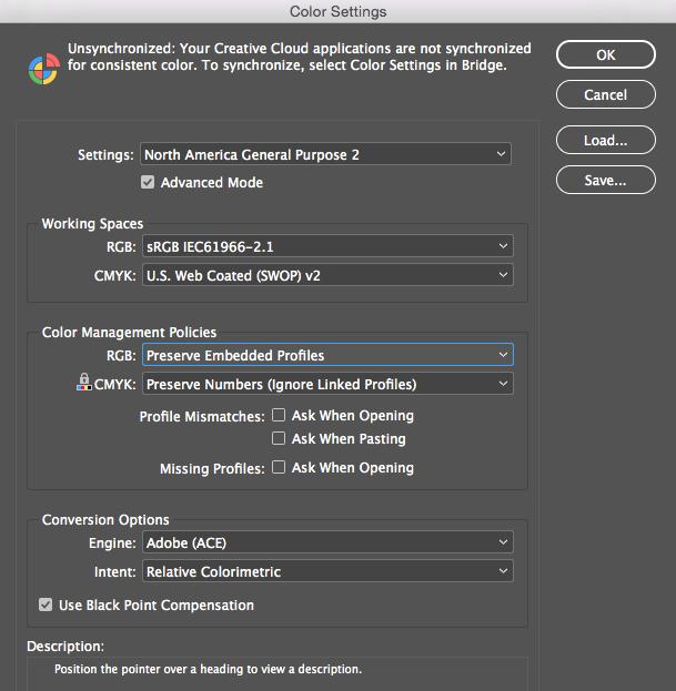 Design Side Color Settings In InDesign - just like Photoshop - we need to change the