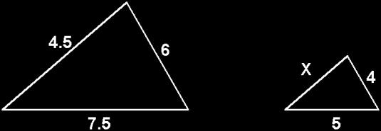 Example: Finding the length of a Side of Similar Triangles The two