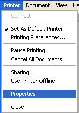 Setarea unei imprimante care să ramână implicit aleasă (default) se realizează din fereastra Printers ce se deschide din meniul Start-Settings-Printers.