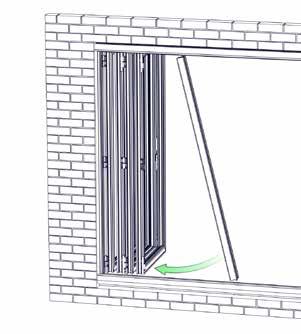 Installation guide 8. False mullion (even number of doors moving in the same direction only) 8.1. Remove the centre hinge from the mullion. 8.2.