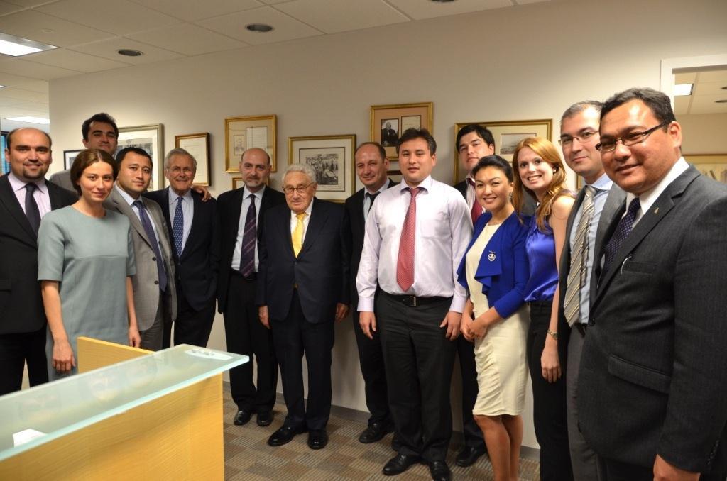 Fellows with Henry Kissinger, former Secretary of State, and Donald Rumsfeld, former Secretary of Defense Azamat Akeleev: We were given a fantastic opportunity to learn