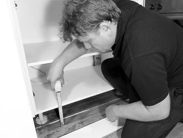 installer s guide FINISHING THE KITCHEN INSTALLING KICKBOARDS 1. MEASURE AND CUT You may need to cut the kickboards to suit your cabinet widths and height or the lie of the floor.