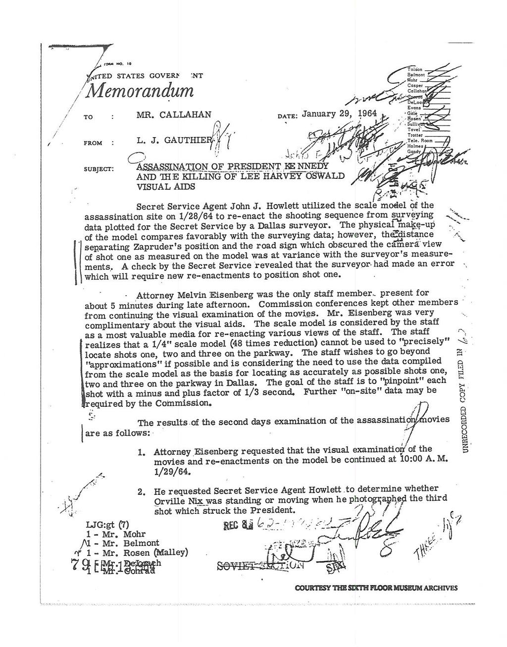 1.0000 1.4. 10 Tolion ITED STATES GOVERT Belmont ohrpe, Memorandum '7"<' c. TO MR. CALLAHAN DATE January 29, 1964 FROM L. J. GAUTHTE.g f, SUBJECT MBA. S_g_NATIONOF.
