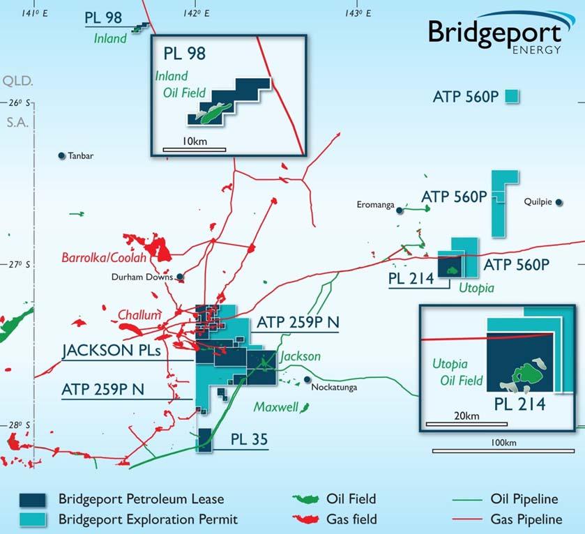 Page 5 of 8 Figure 1: Map of Bridgeport Energy Production Locations A six-well drilling programme, comprising three development wells on both the Inland and Utopia oil fields was commenced in