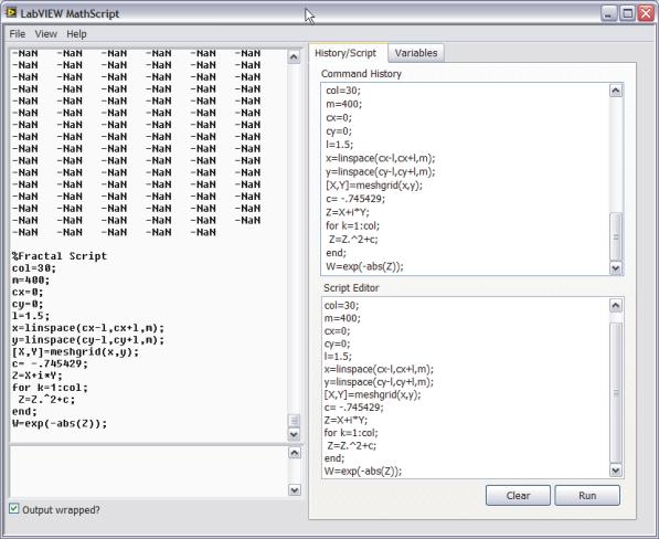 MathScript RT Module Text-based signal processing, analysis, and
