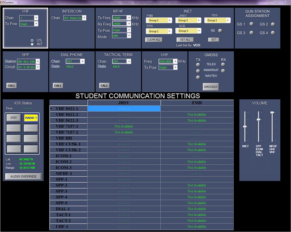 Instructor Operator Control for Voice Communications (IOSComms) Features of IOSComms: Allows the instructor to monitor student-tostudent & student-to-instructor communications All instructor voice