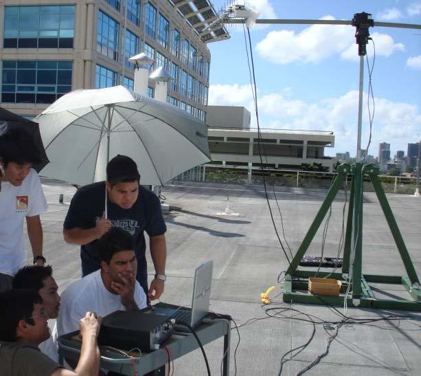 Figure 1: Image of ground station demonstration done on top of Hawaii Institute of Geophysics building MISSION MODES CubeSats will be deployed from a Poly-Picosatellite Orbital Deployer (P-POD)