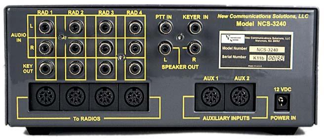 The NCS- 3240 puts you in complete control of which audio sources are connected to which radios.